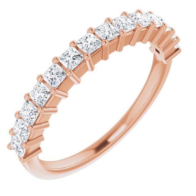0.84 ct. Shared Prong Princess Cut Diamond Wedding Band-VIRABYANI